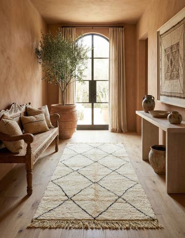 4' 6 x 8' 7 Hand Knotted Moroccan Wool Runner Rug
