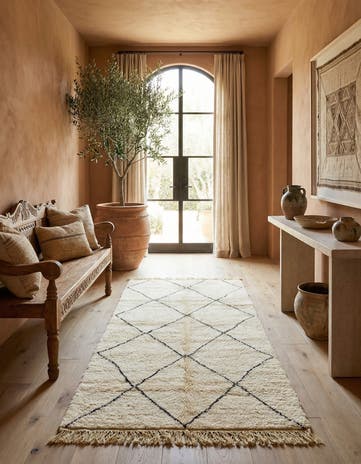 4' 6 x 8' 7 Hand Knotted Moroccan Wool Runner Rug