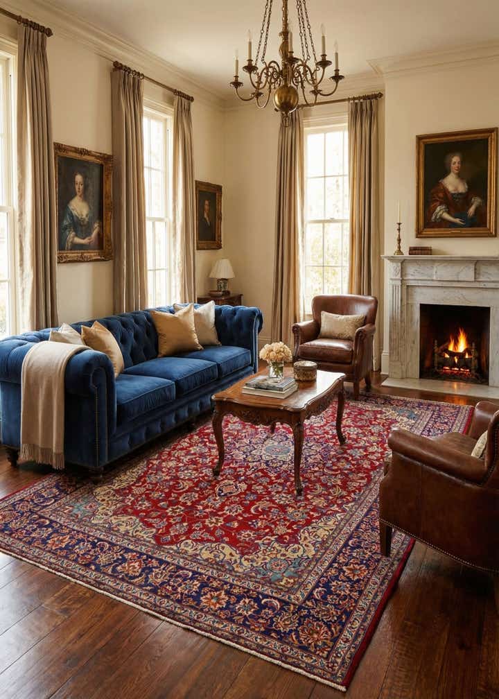 9' 8 x 13' Hand Knotted Isfahan Persian Wool Rug