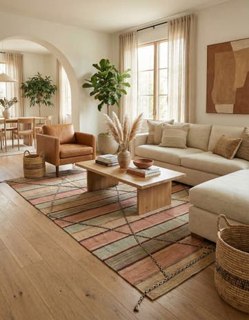 5' 9 x 8' 4 Hand Woven Kilim Modern Wool Rug
