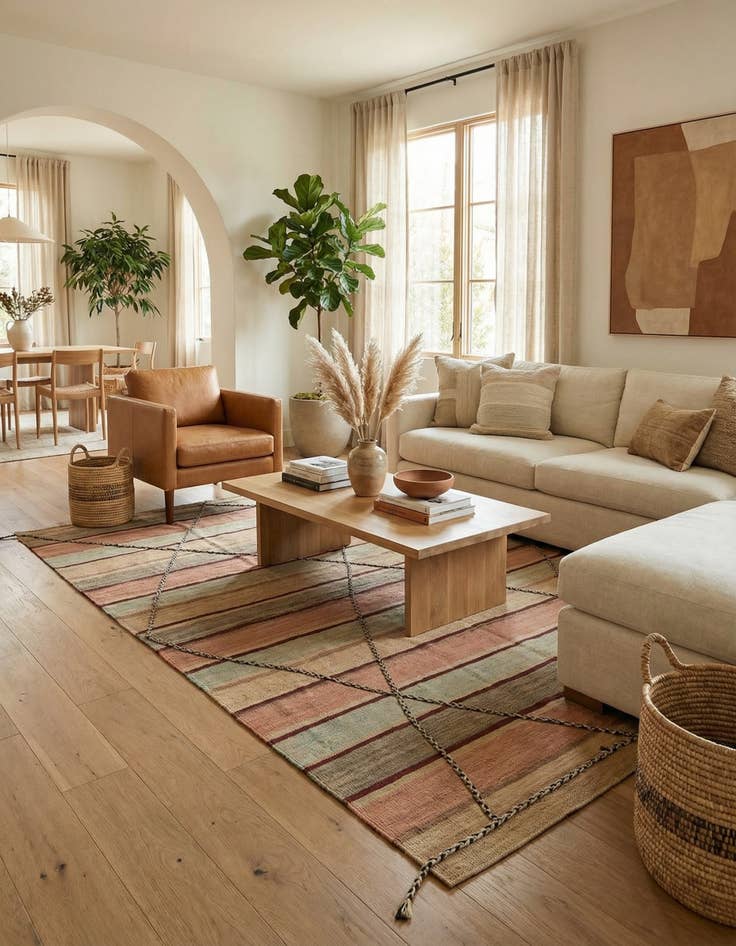 Detail image of 5' 9 x 8' 4  Hand Woven Kilim Modern Wool Rug