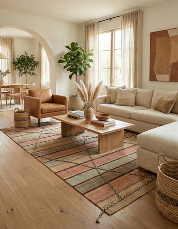 5' 9 x 8' 4 Hand Woven Kilim Modern Wool Rug