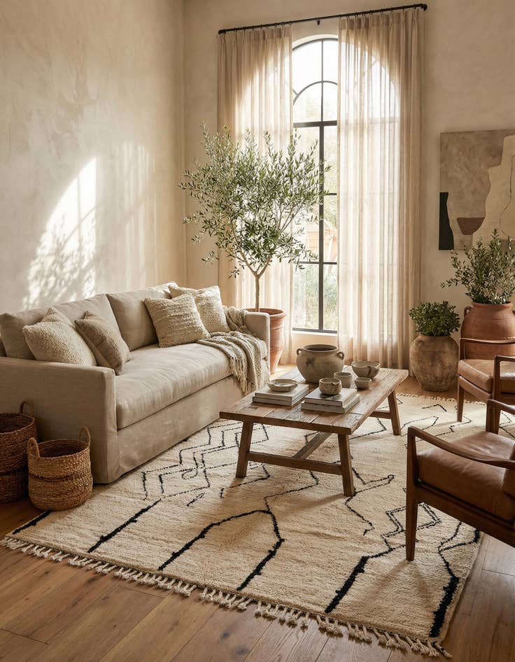 Detail image of 7' 2 x 9' 6  Hand Knotted Moroccan Wool Rug