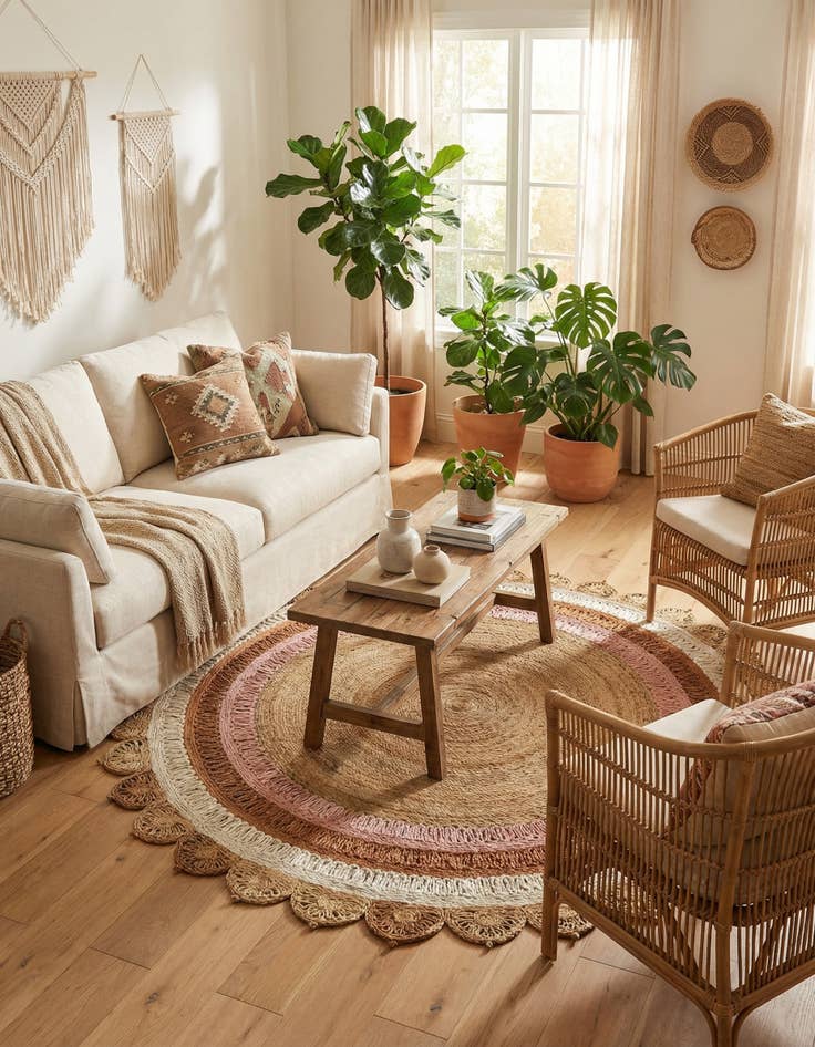 Detail image of 7' 10 x 7' 10  Hand Braided Jute Round Rug