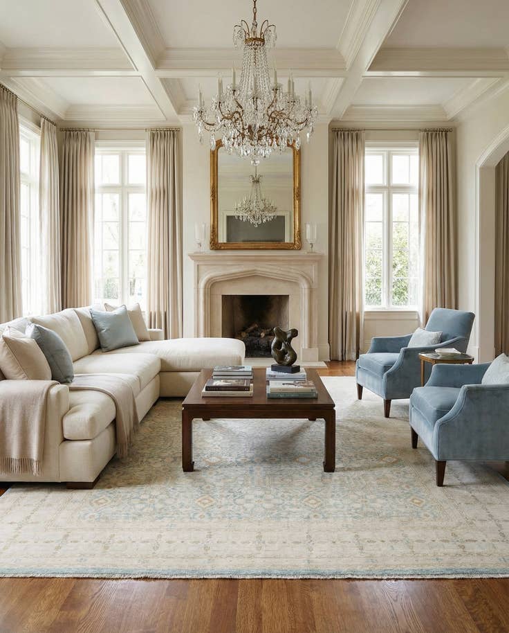 Detail image of 8' 4 x 11' 5 Hand Knotted Ziegler Rug