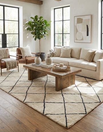 5' 5 x 8' Hand Knotted Moroccan Wool Rug