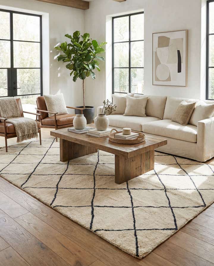 5' 5 x 8' Hand Knotted Moroccan Wool Rug