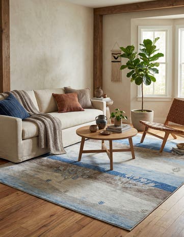 Blue Gray Gabbeh Square Rug