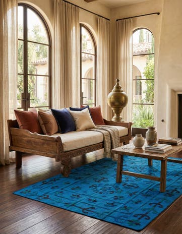 5' 9 x 7' 9 Hand Woven Kilim Suzani Wool Rug