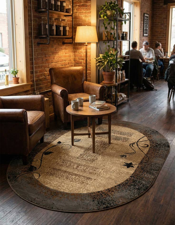 Detail image of 7' 10 x 10' Coffee Shop Oval Rug
