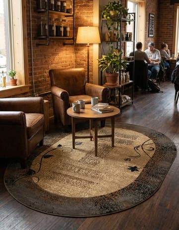 7' 10 x 10' Coffee Shop Oval Rug