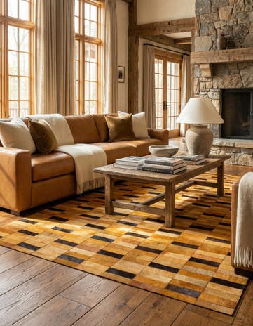 5' 1 x 8' Cowhide - Patchwork Rug