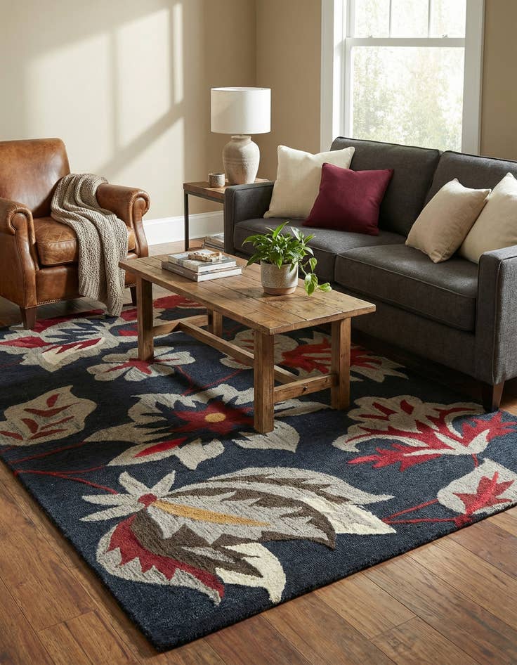 Detail image of 5' 1 x 8' Agra Wool Rug