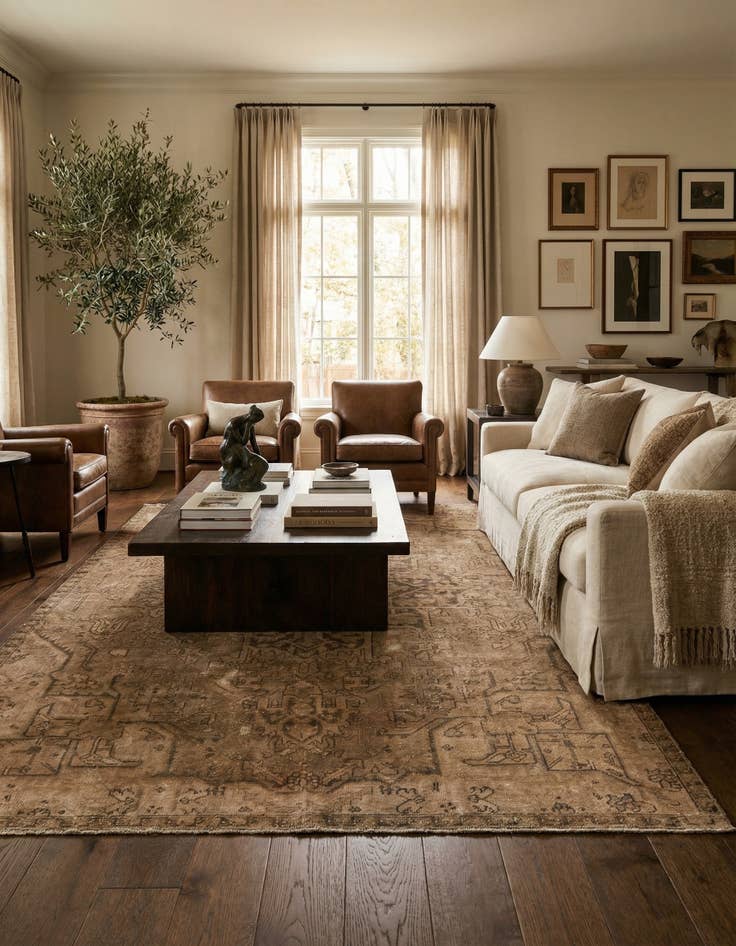 Detail image of 6' 6 x 9' 2  Hand Knotted Ultra Vintage Persian Wool Rug