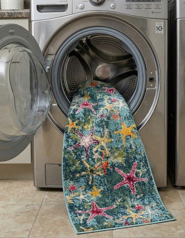 Navy Blue Washable Amalfi Runner Rug