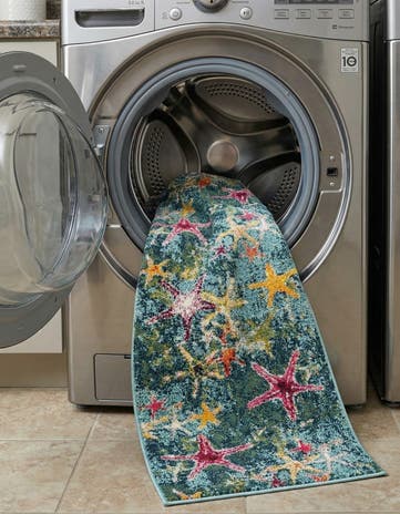 Navy Blue Washable Amalfi Runner Rug