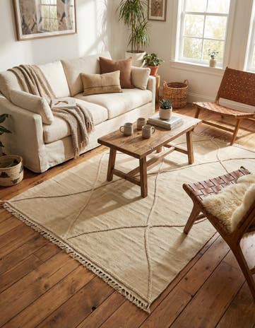 4' x 6' 2 Hand Knotted Moroccan Wool Rug
