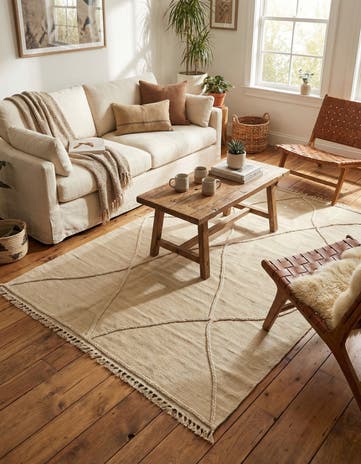 4' x 6' 2 Hand Knotted Moroccan Wool Rug