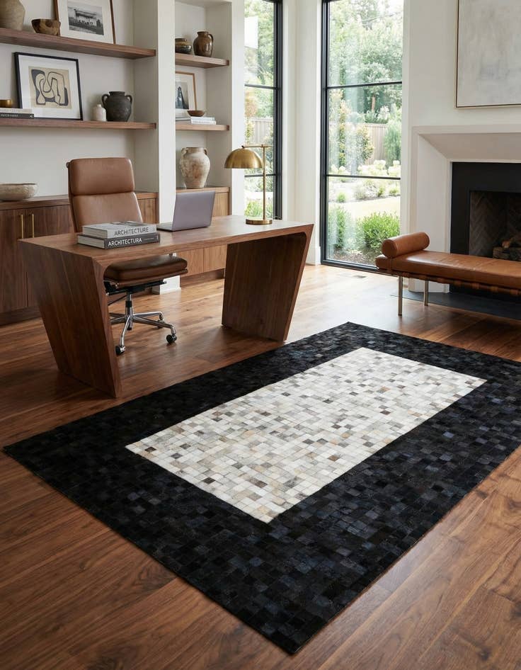 Detail image of 5' x 8' Cowhide - Patchwork Rug