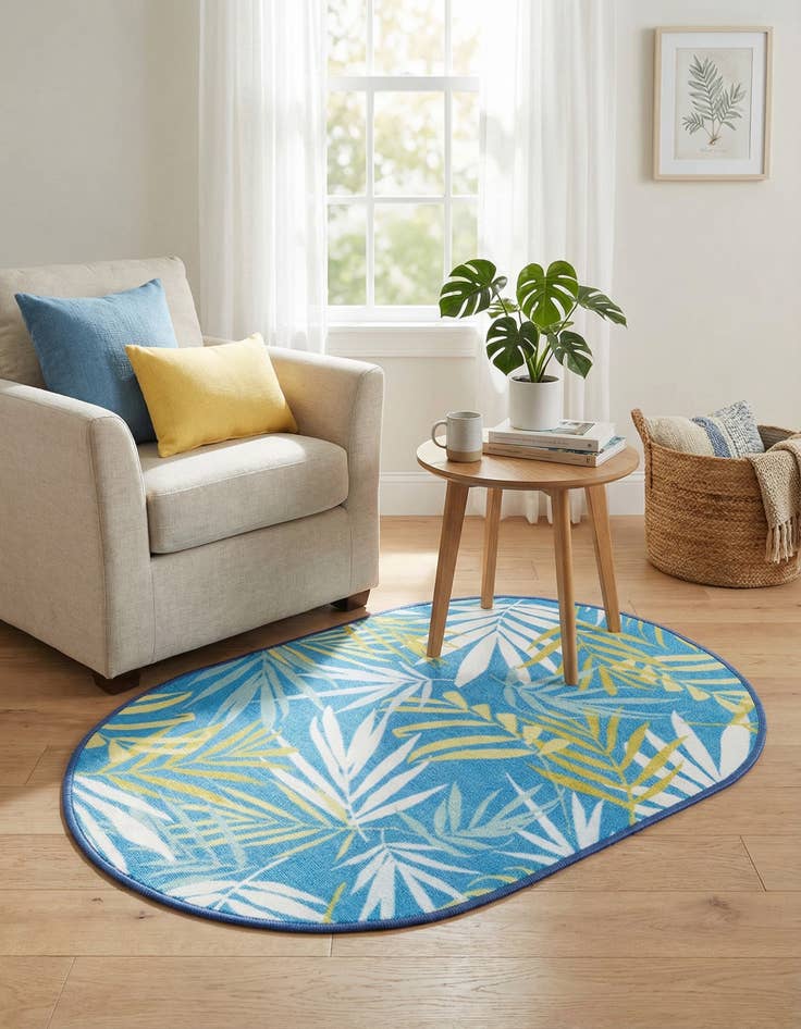Detail image of 2' x 3' 1 Easy-Clean Jill Zarin Caribbean Indoor / Outdoor Oval Rug