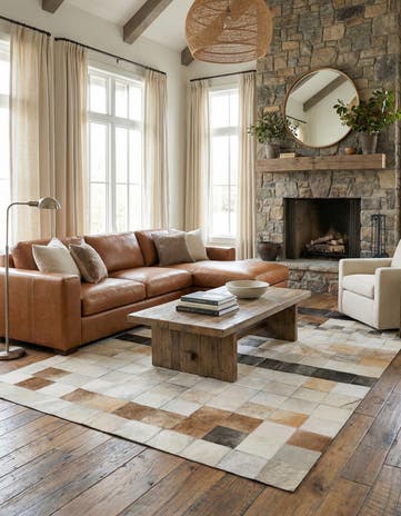 5' 1 x 8' Cowhide - Patchwork Rug