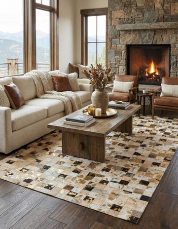 5' x 7' 11 Cowhide Stocks Rug