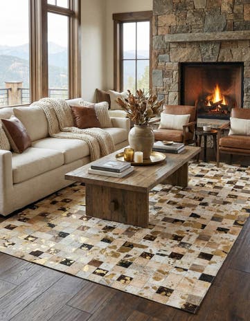 5' x 7' 11 Cowhide Stocks Rug