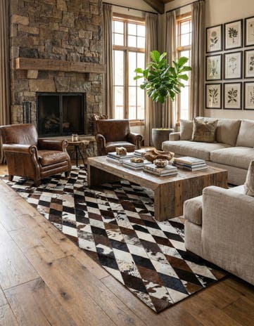 5' 1 x 8' 1 Cowhide Stocks Rug