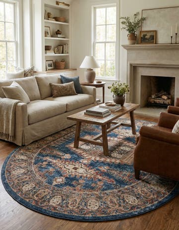 Blue Eden Oval Rug