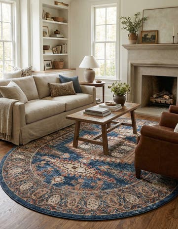 Blue Eden Oval Rug
