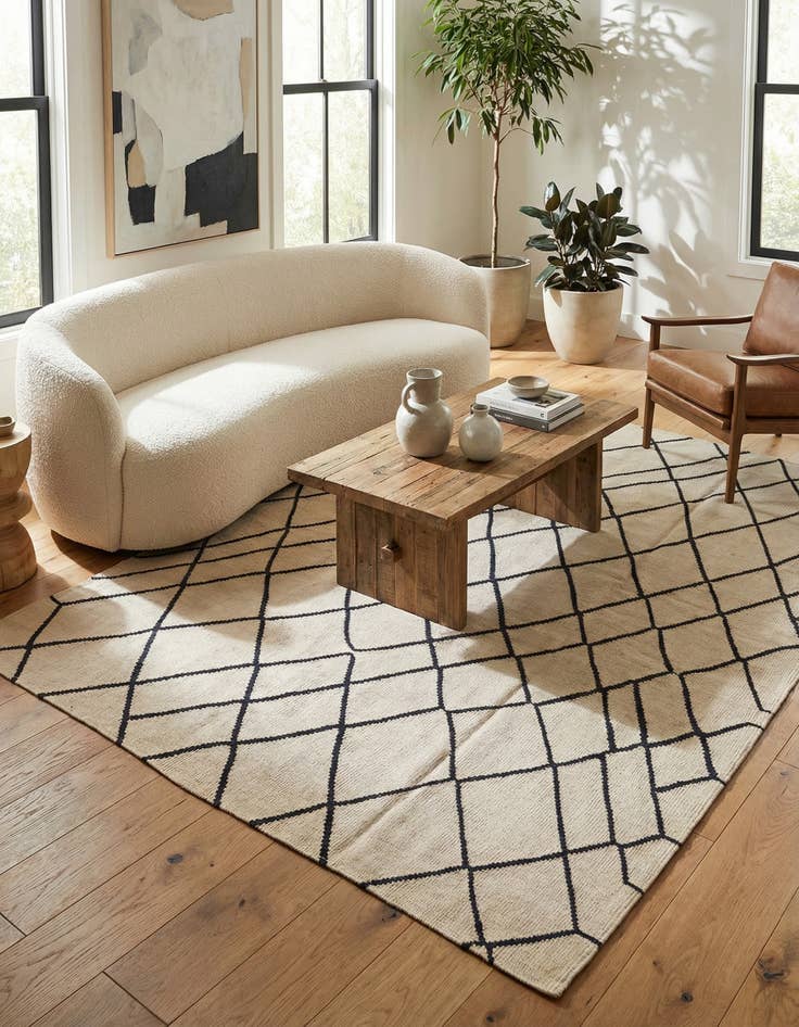 Detail image of 5' 1 x 6' 6  Hand Woven Kilim Modern Wool Rug