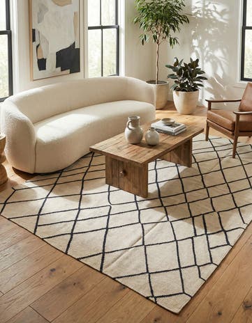 5' 1 x 6' 6 Hand Woven Kilim Modern Wool Rug