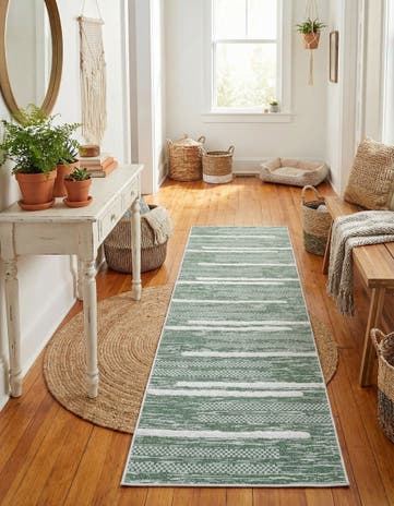 Green Abbey Runner Rug
