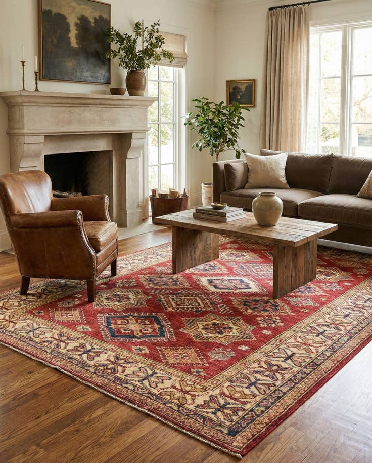 Detail image of 5' 11 x 8' 2 Hand Knotted Kazak Oriental Rug
