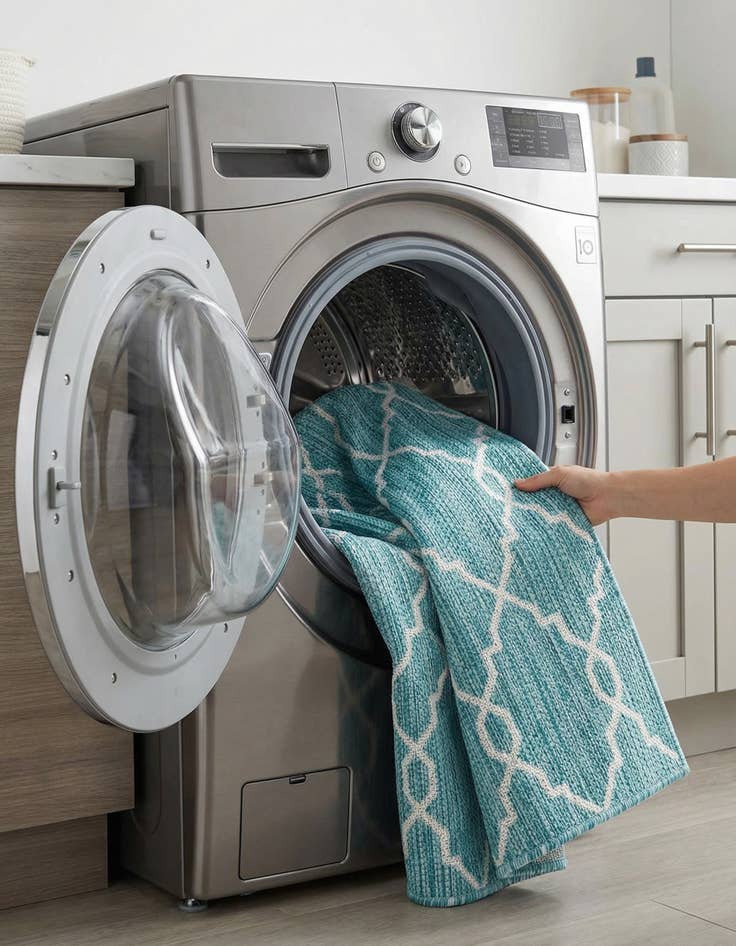 Detail image of 2' x 6'  Washable Trellis Indoor / Outdoor Runner Rug