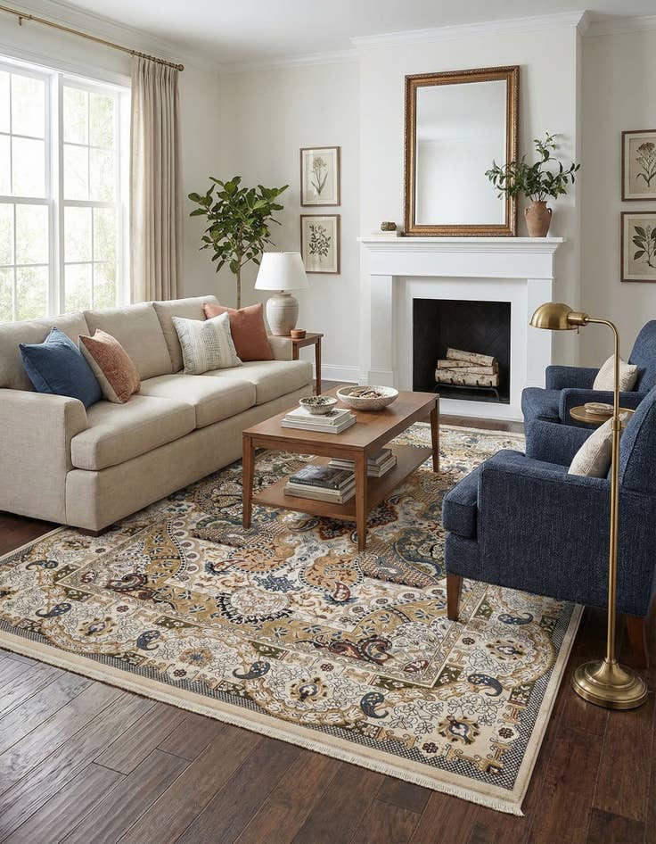 Detail image of  10' x 13' Nain Design Rug