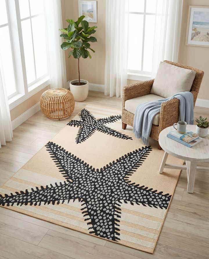 5' 3 x 7' 7 Easy-Clean Indoor / Outdoor Rug