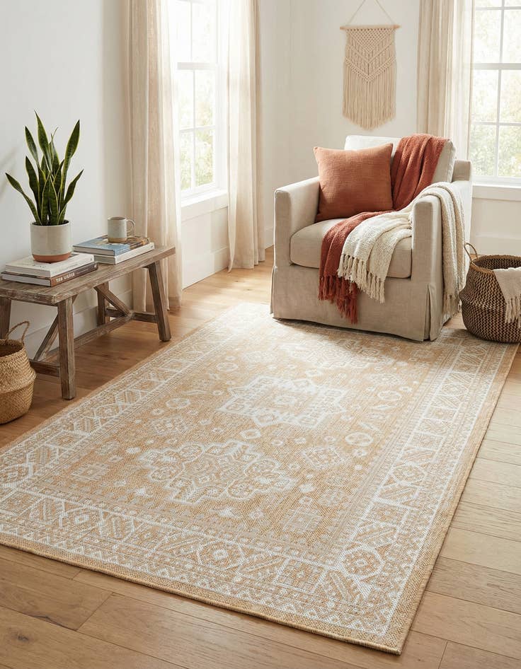 Detail image of 4' x 6' Easy-Clean Aztec Indoor / Outdoor Rug