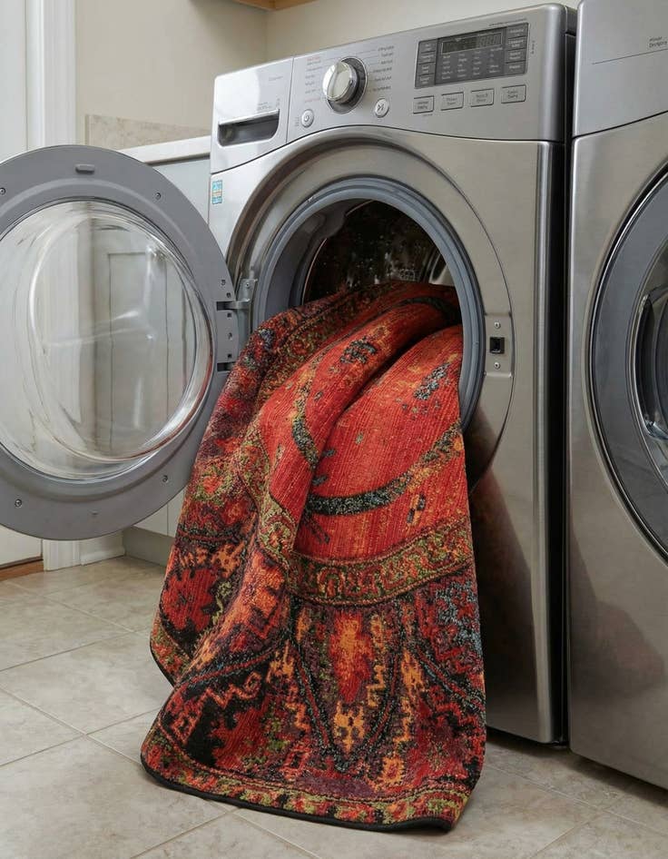 Detail image of  5' x 5'  Washable Tribal Indoor / Outdoor Round Rug