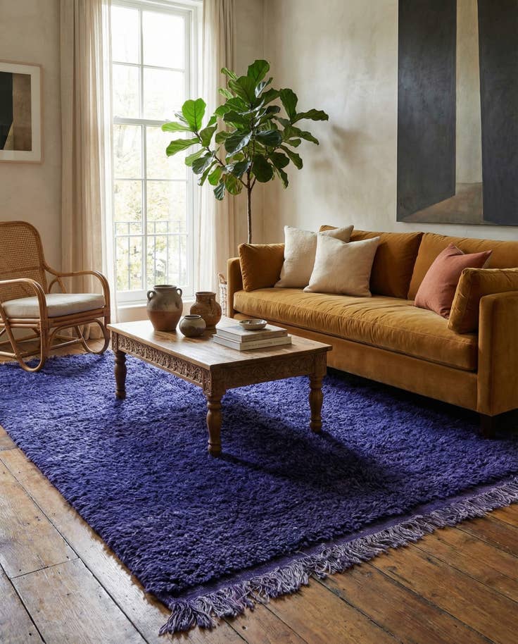 Detail image of 5' x 5' 10 Hand Knotted Moroccan Wool Rug