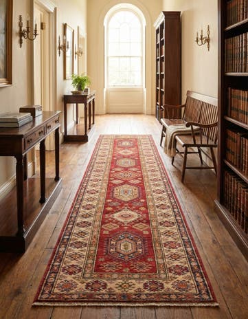 2' 8 x 9' 10 Hand Knotted Kazak Oriental Runner Rug