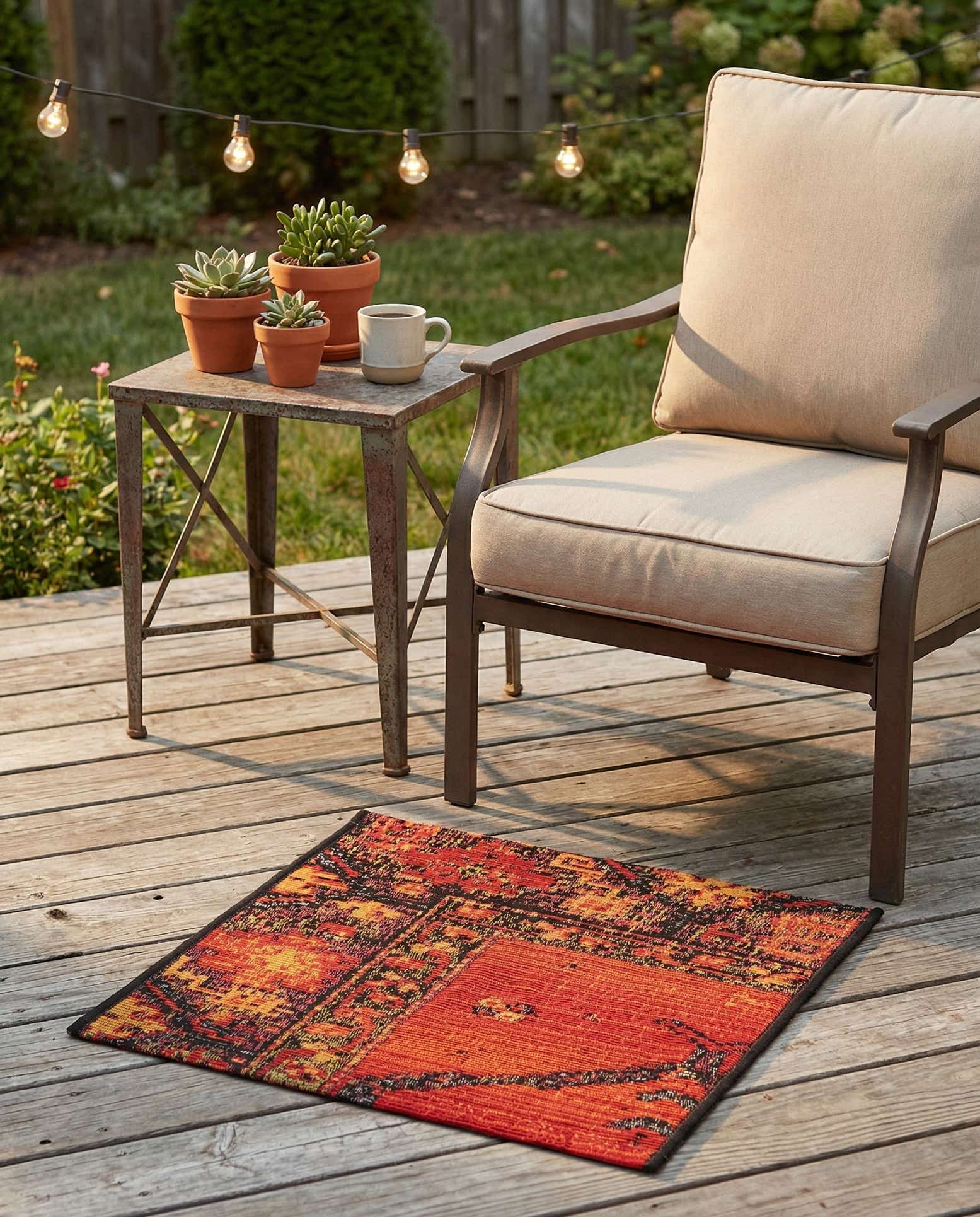 1' 4 x 1' 4 Easy-Clean Tribal Indoor / Outdoor Sample Rug