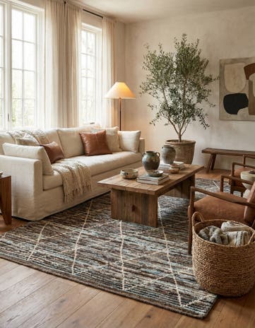 5' 11 x 7' 10 Hand Knotted Moroccan Wool Rug