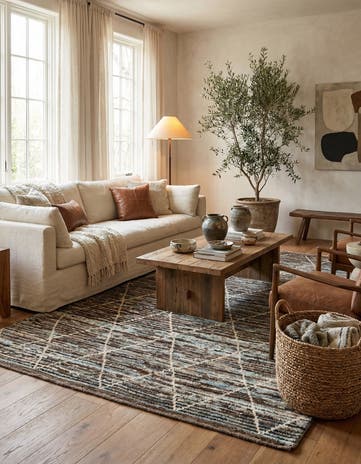 5' 11 x 7' 10 Hand Knotted Moroccan Wool Rug