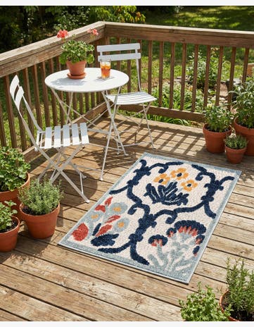 Ivory Easy-Clean Belize Indoor / Outdoor Rug