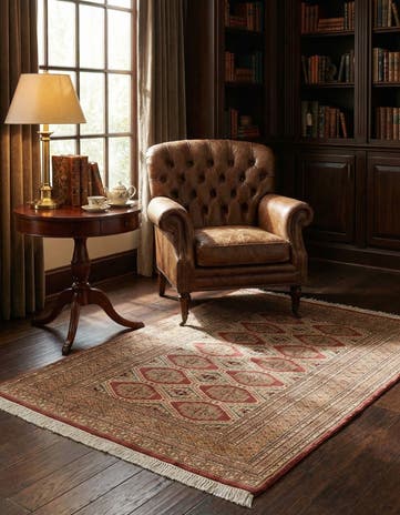 4' 4 x 5' 6 Hand Knotted Bokhara Oriental Rug