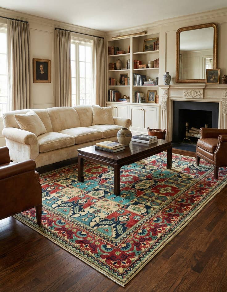 Detail image of 6' 8 x 9' 7  Hand Knotted Kazak Rug