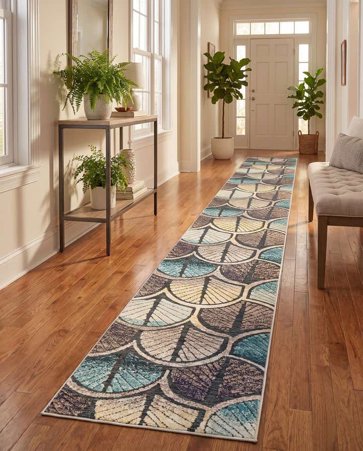 2' 7 x 12' Easy-Clean Casablanca Indoor / Outdoor Runner Rug