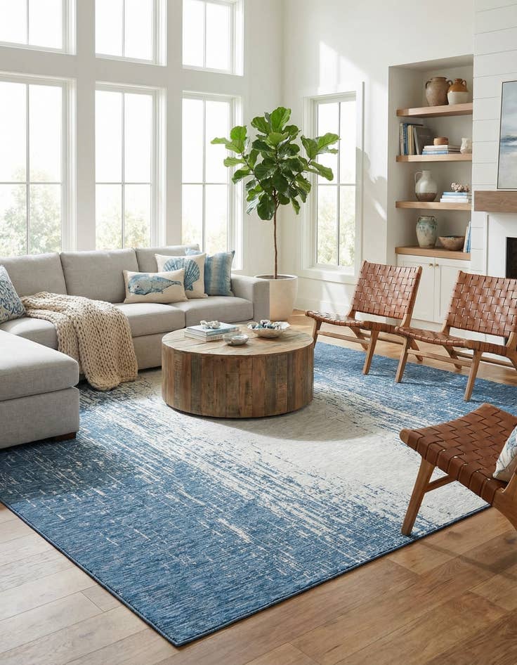 Detail image of 13' x 13'  Washable Modern Indoor / Outdoor Square Rug