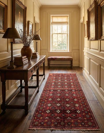4' 10 x 9' 10 Hand Knotted Shiraz Persian Wool Runner Rug